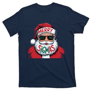 Merry Riz Z Mas Sigmas Cute Cool Santa Face With Hat Middle School Christmas T-Shirt