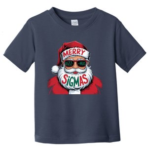 Merry Riz Z Mas Sigmas Cute Cool Santa Face With Hat Middle School Christmas Toddler T-Shirt