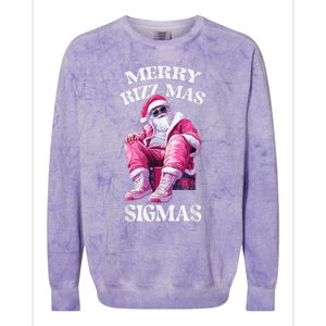 Merry Riz Zmas Sigmas Santa Rizzler Colorblast Crewneck Sweatshirt