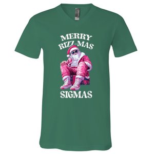 Merry Riz Zmas Sigmas Santa Rizzler V-Neck T-Shirt