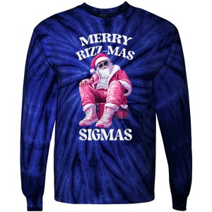 Merry Riz Zmas Sigmas Santa Rizzler Tie-Dye Long Sleeve Shirt