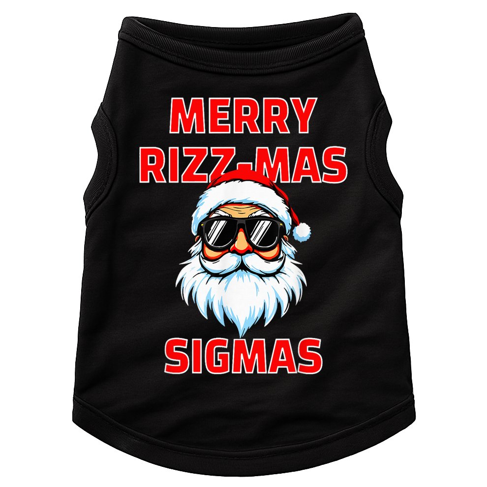 Merry Riz Z Mas Sigmas Santa Claus Merry Christmas Doggie Tank