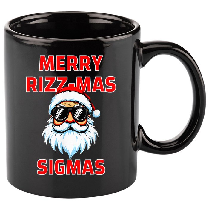 Merry Riz Z Mas Sigmas Santa Claus Merry Christmas 11oz C Handle Ceramic Mug