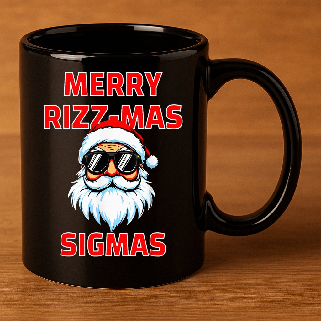 Merry Riz Z Mas Sigmas Santa Claus Merry Christmas 11oz C Handle Ceramic Mug