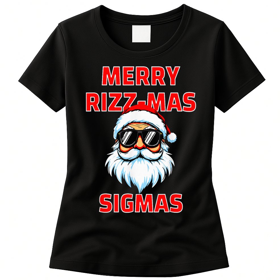 Merry Riz Z Mas Sigmas Santa Claus Merry Christmas Womens T-Shirt