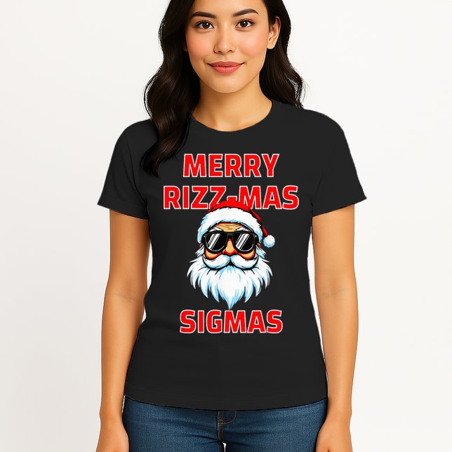 Merry Riz Z Mas Sigmas Santa Claus Merry Christmas Womens T-Shirt