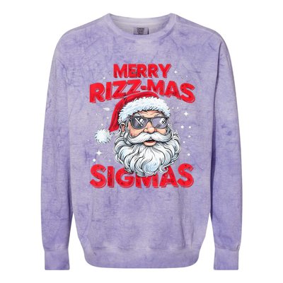 Merry Riz Z Mas Sigmas Gen Alpha Middle School Christmas Colorblast Crewneck Sweatshirt