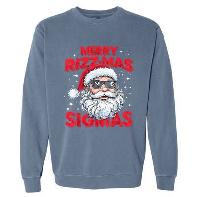 Merry Riz Z Mas Sigmas Gen Alpha Middle School Christmas Garment-Dyed Sweatshirt