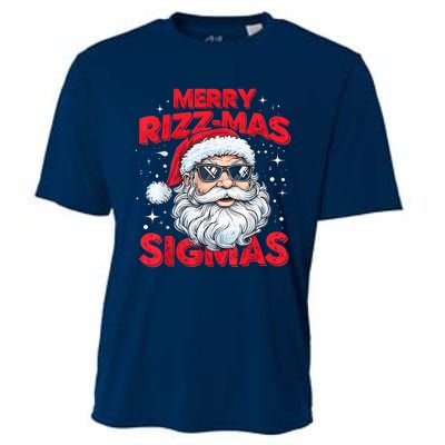 Merry Riz Z Mas Sigmas Gen Alpha Middle School Christmas Cooling Performance Crew T-Shirt