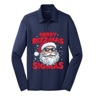 Merry Riz Z Mas Sigmas Gen Alpha Middle School Christmas Silk Touch Performance Long Sleeve Polo