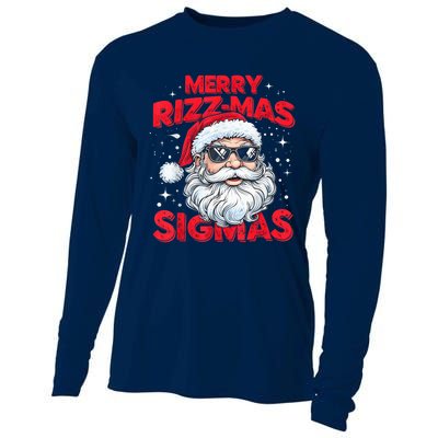 Merry Riz Z Mas Sigmas Gen Alpha Middle School Christmas Cooling Performance Long Sleeve Crew