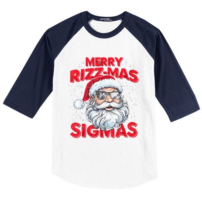 Merry Riz Z Mas Sigmas Gen Alpha Middle School Christmas Baseball Sleeve Shirt