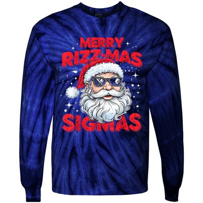 Merry Riz Z Mas Sigmas Gen Alpha Middle School Christmas Tie-Dye Long Sleeve Shirt