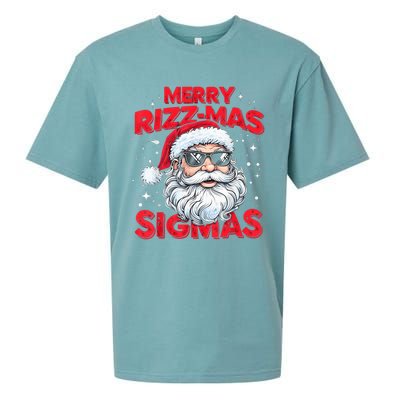 Merry Riz Z Mas Sigmas Gen Alpha Middle School Christmas Sueded Cloud Jersey T-Shirt