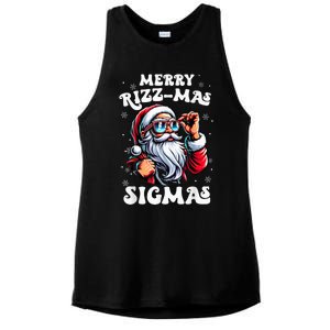 Merry Riz Z Mas Sigmas Funny Gen Alpha Xmas Santa Christmas Ladies PosiCharge Tri-Blend Wicking Tank