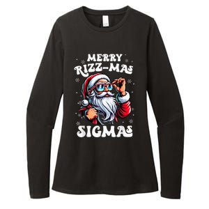 Merry Riz Z Mas Sigmas Funny Gen Alpha Xmas Santa Christmas Womens CVC Long Sleeve Shirt