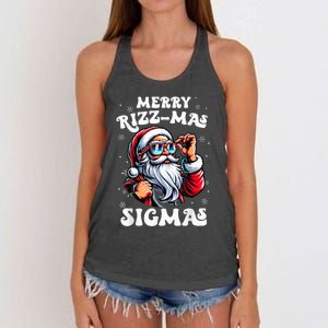 Merry Riz Z Mas Sigmas Funny Gen Alpha Xmas Santa Christmas Women's Knotted Racerback Tank