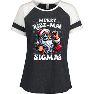 Merry Riz Z Mas Sigmas Funny Gen Alpha Xmas Santa Christmas Enza Ladies Jersey Colorblock Tee