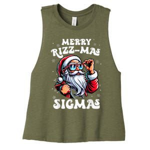 Merry Riz Z Mas Sigmas Funny Gen Alpha Xmas Santa Christmas Women's Racerback Cropped Tank