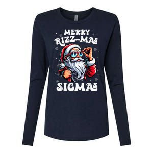 Merry Riz Z Mas Sigmas Funny Gen Alpha Xmas Santa Christmas Womens Cotton Relaxed Long Sleeve T-Shirt