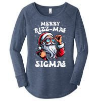 Merry Riz Z Mas Sigmas Funny Gen Alpha Xmas Santa Christmas Women's Perfect Tri Tunic Long Sleeve Shirt