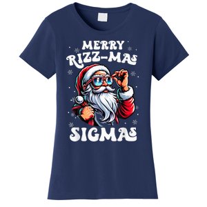 Merry Riz Z Mas Sigmas Funny Gen Alpha Xmas Santa Christmas Women's T-Shirt