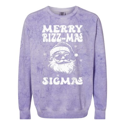 Merry Riz Z Mas Sigmas Funny Gen Alpha Xmas Santa Christmas Colorblast Crewneck Sweatshirt