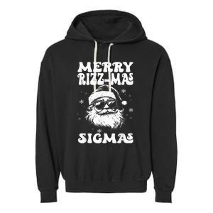 Merry Riz Z Mas Sigmas Funny Gen Alpha Xmas Santa Christmas Garment-Dyed Fleece Hoodie