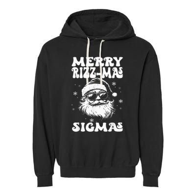 Merry Riz Z Mas Sigmas Funny Gen Alpha Xmas Santa Christmas Garment-Dyed Fleece Hoodie