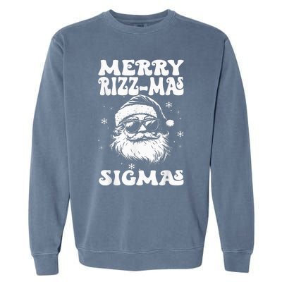 Merry Riz Z Mas Sigmas Funny Gen Alpha Xmas Santa Christmas Garment-Dyed Sweatshirt