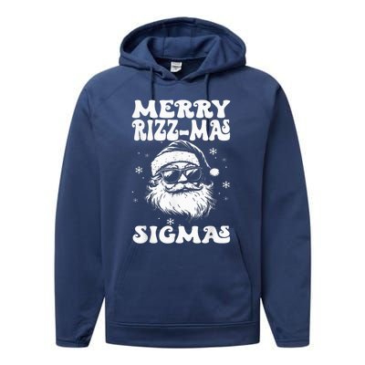 Merry Riz Z Mas Sigmas Funny Gen Alpha Xmas Santa Christmas Performance Fleece Hoodie