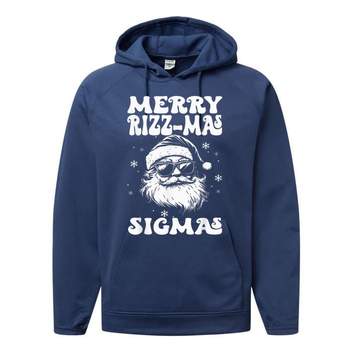 Merry Riz Z Mas Sigmas Funny Gen Alpha Xmas Santa Christmas Performance Fleece Hoodie