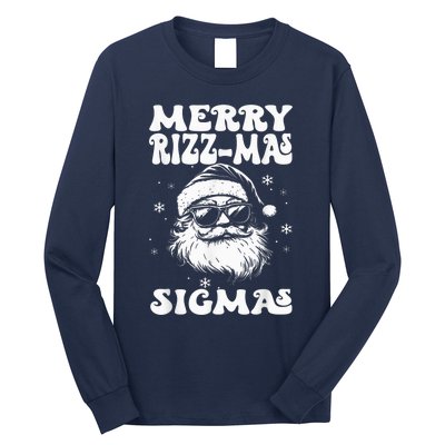 Merry Riz Z Mas Sigmas Funny Gen Alpha Xmas Santa Christmas Long Sleeve Shirt