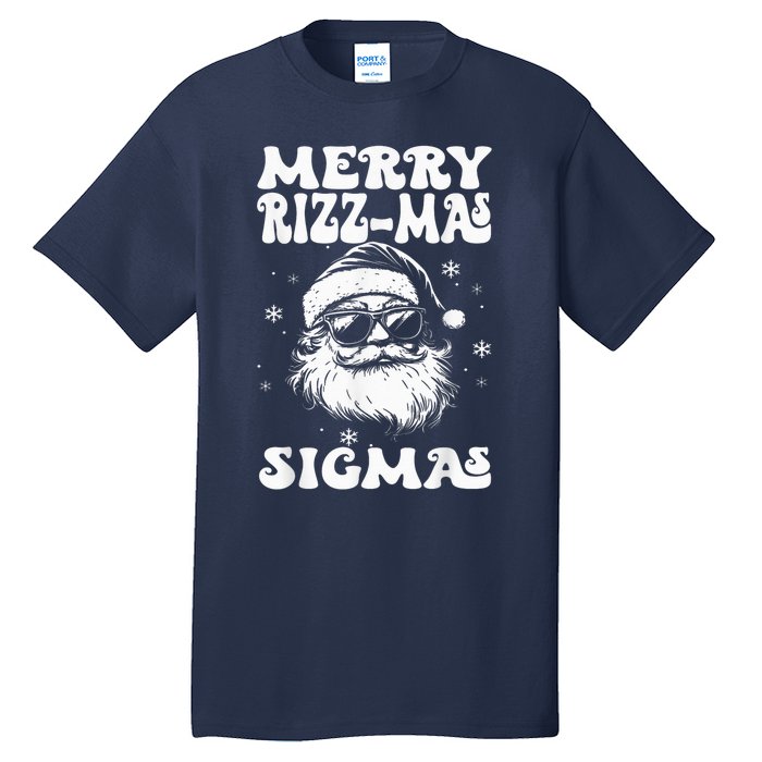 Merry Riz Z Mas Sigmas Funny Gen Alpha Xmas Santa Christmas Tall T-Shirt