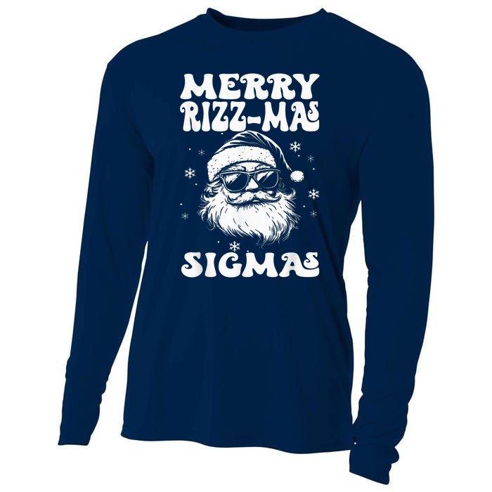 Merry Riz Z Mas Sigmas Funny Gen Alpha Xmas Santa Christmas Cooling Performance Long Sleeve Crew