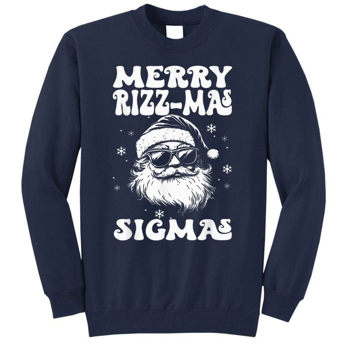 Merry Riz Z Mas Sigmas Funny Gen Alpha Xmas Santa Christmas Tall Sweatshirt