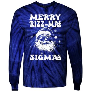 Merry Riz Z Mas Sigmas Funny Gen Alpha Xmas Santa Christmas Tie-Dye Long Sleeve Shirt