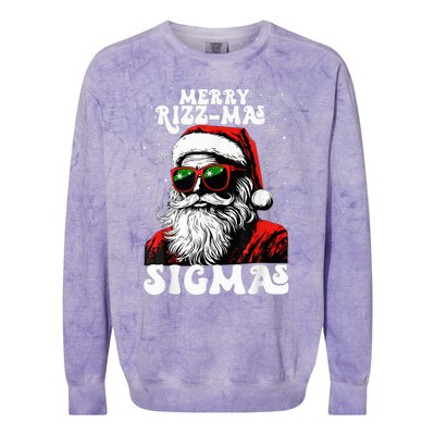 Merry Riz Z Mas Sigmas Funny Gen Alpha Xmas Santa Christmas Colorblast Crewneck Sweatshirt