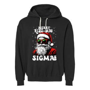 Merry Riz Z Mas Sigmas Funny Gen Alpha Xmas Santa Christmas Garment-Dyed Fleece Hoodie