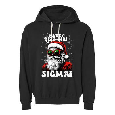 Merry Riz Z Mas Sigmas Funny Gen Alpha Xmas Santa Christmas Garment-Dyed Fleece Hoodie