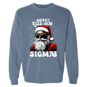 Merry Riz Z Mas Sigmas Funny Gen Alpha Xmas Santa Christmas Garment-Dyed Sweatshirt