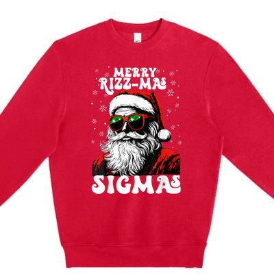 Merry Riz Z Mas Sigmas Funny Gen Alpha Xmas Santa Christmas Premium Crewneck Sweatshirt