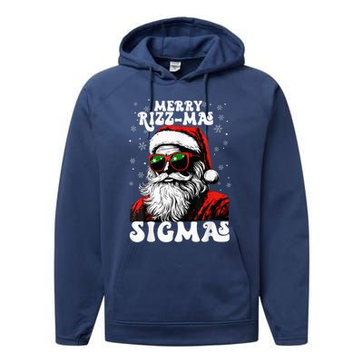 Merry Riz Z Mas Sigmas Funny Gen Alpha Xmas Santa Christmas Performance Fleece Hoodie