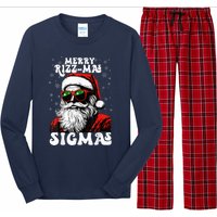 Merry Riz Z Mas Sigmas Funny Gen Alpha Xmas Santa Christmas Long Sleeve Pajama Set