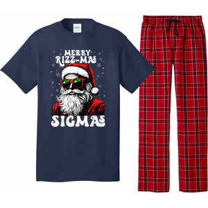 Merry Riz Z Mas Sigmas Funny Gen Alpha Xmas Santa Christmas Pajama Set