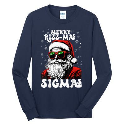 Merry Riz Z Mas Sigmas Funny Gen Alpha Xmas Santa Christmas Tall Long Sleeve T-Shirt