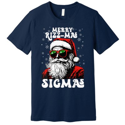 Merry Riz Z Mas Sigmas Funny Gen Alpha Xmas Santa Christmas Premium T-Shirt