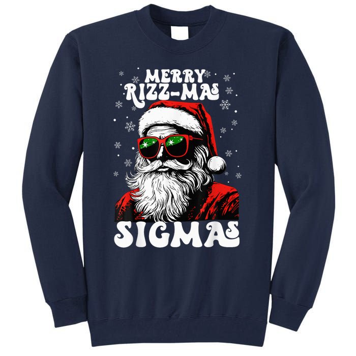 Merry Riz Z Mas Sigmas Funny Gen Alpha Xmas Santa Christmas Tall Sweatshirt