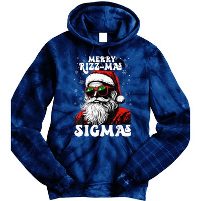 Merry Riz Z Mas Sigmas Funny Gen Alpha Xmas Santa Christmas Tie Dye Hoodie