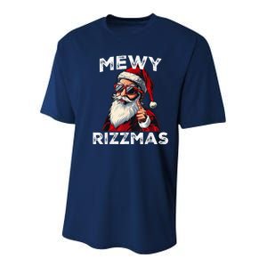 Mewy Riz Zmas Funny Santa Mewing Joke Riz Z M.E.N.S. Christmas Youth Performance Sprint T-Shirt